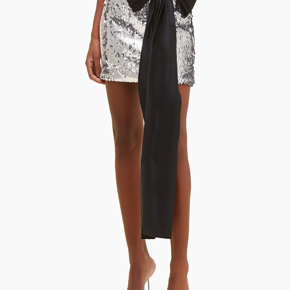 PatBO Sequin Mini Skirt with Black Bow - Picture 3 of 3